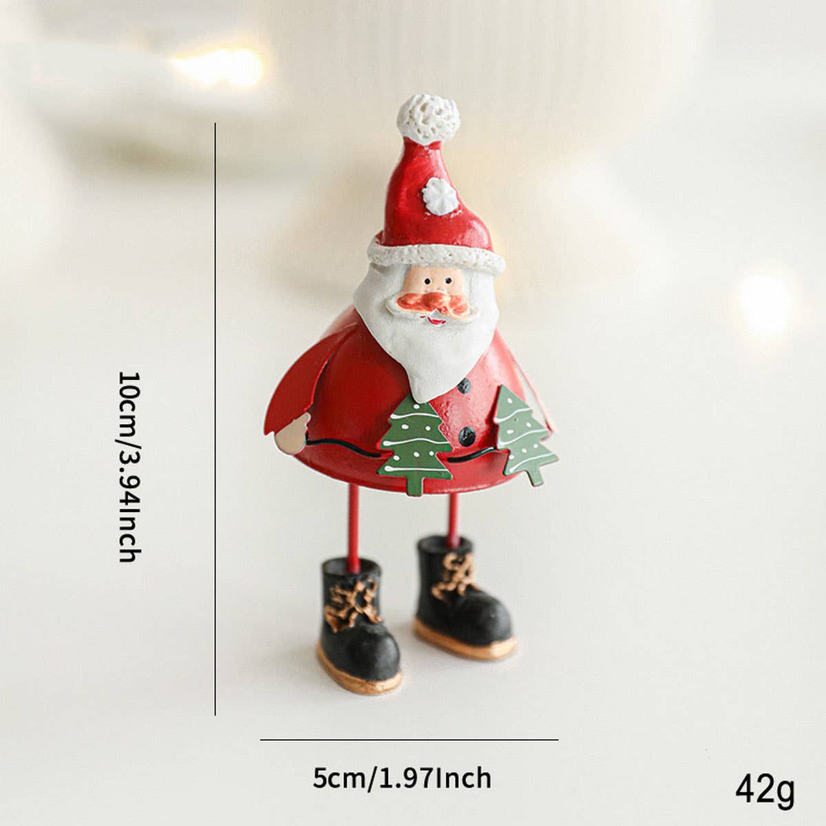 Metal Santa Ornament Christmas Tree Table Decor