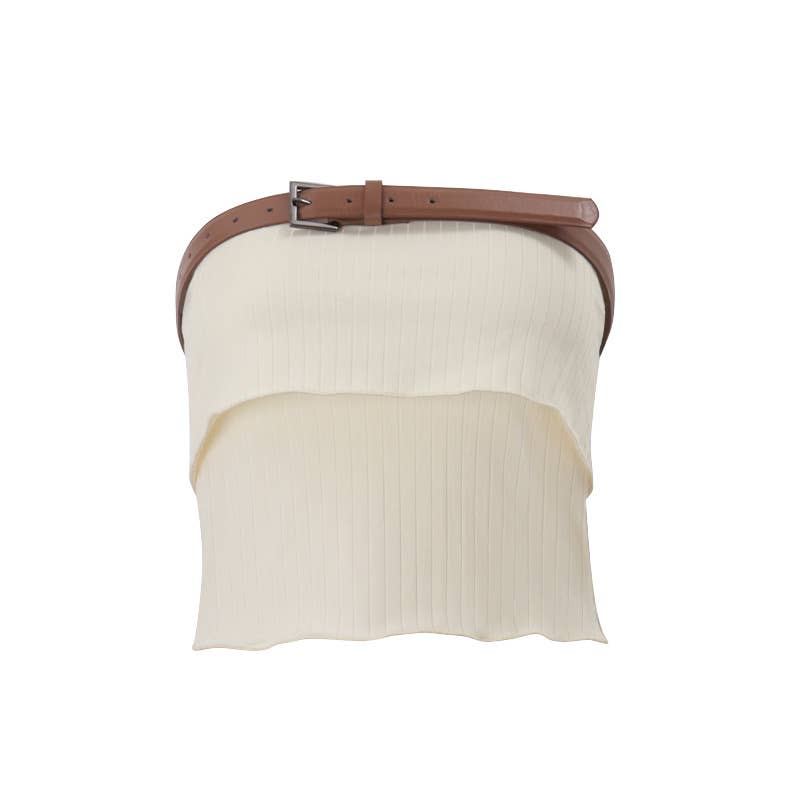 Fashionable sexy street short knitted base vest