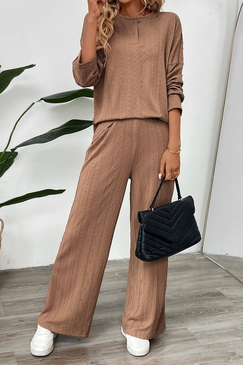 CWSS1065_CASUAL FASHION SOLID COLOR WIDE LEG PANTS SET