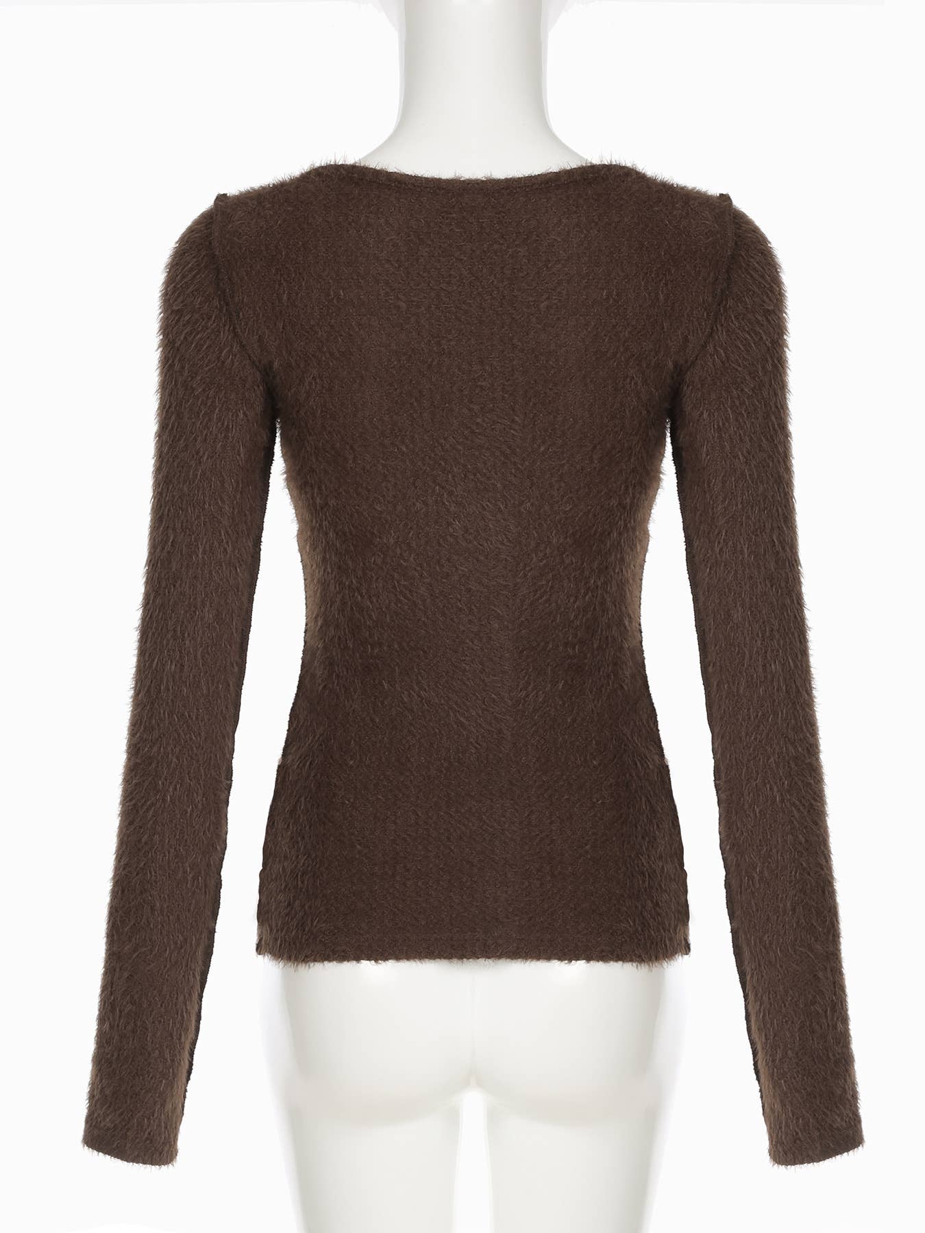 CREW-NECK COLOR MATCHING FAKE TWO KNITTED BOTTOMS