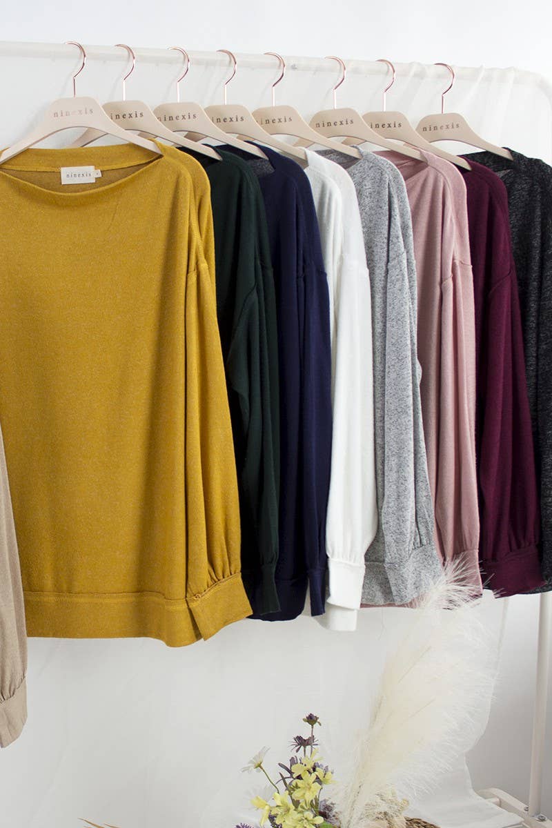 CWTTL1507_ NECK PULLOVER SWEATER KNIT TOP WITH RAW SEAM