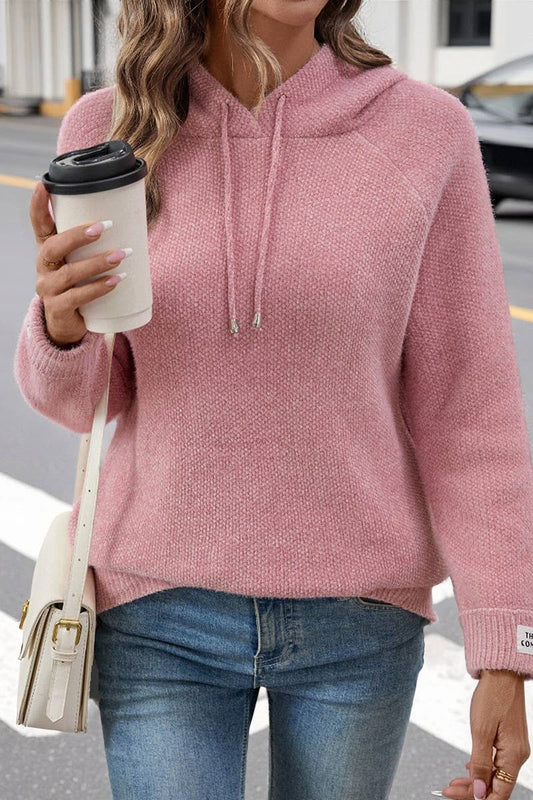 CWOHOL00623_LOOSE FAUX MINK FLEECE HOODED SWEATSHIRT