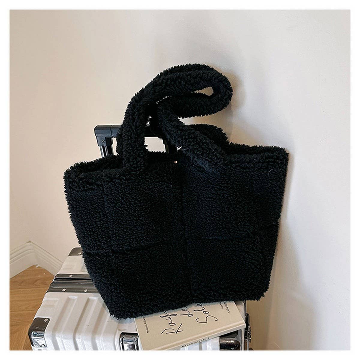 Fluffy Lamb Fur Tote Bag Large Shoulder Purse_CUAB00532