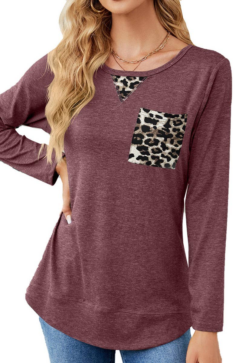 CWTTL1651_Round neck Long Sleeve Pullover Top
