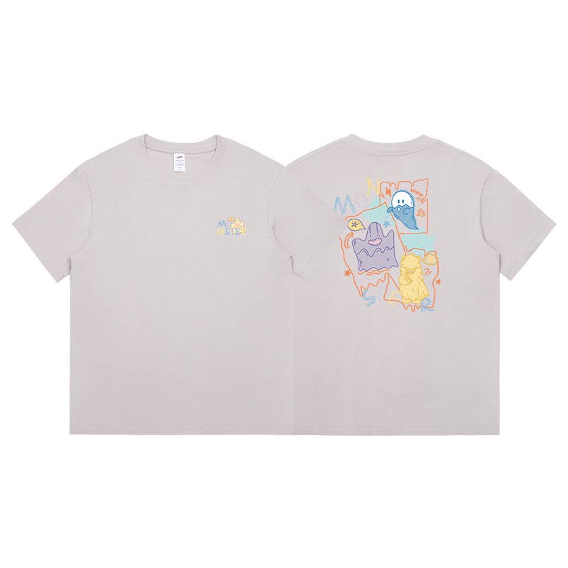 CWTTS0939_ALPHABET ANIMAL PRINT ROUND NECK CASUAL T SHIRT