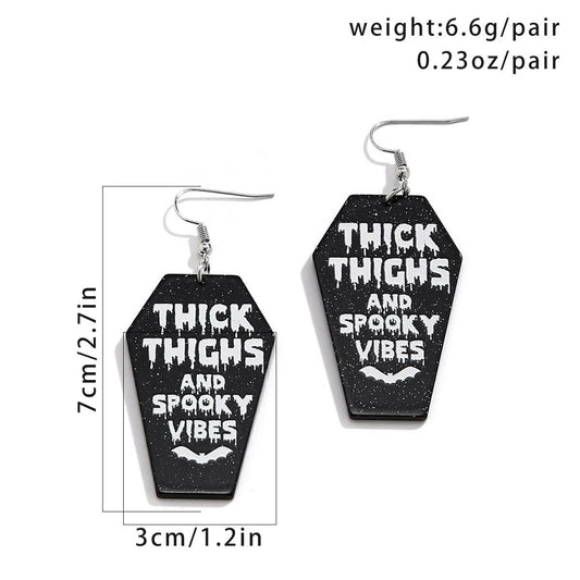 NEW DARK SWEET COOL WITCH GHOST EARRINGS