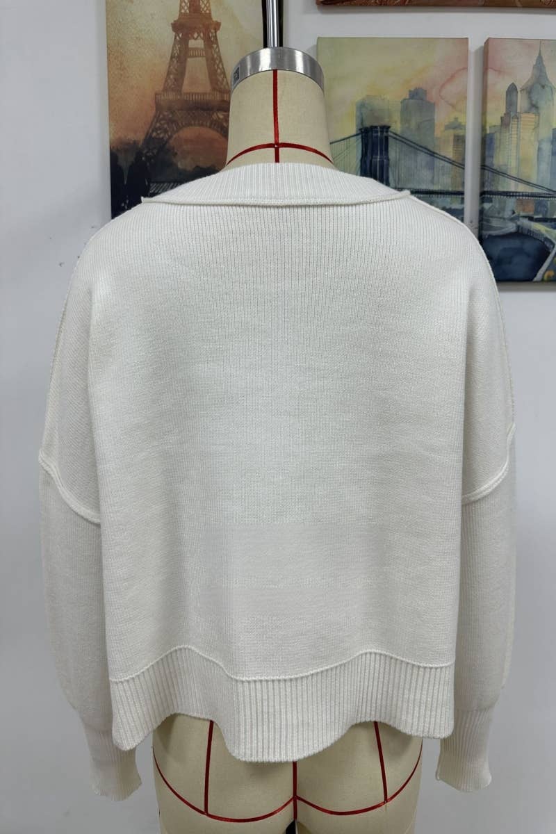 CWOSWL607  Long Sleeve Loose Neck Pullover Sweater