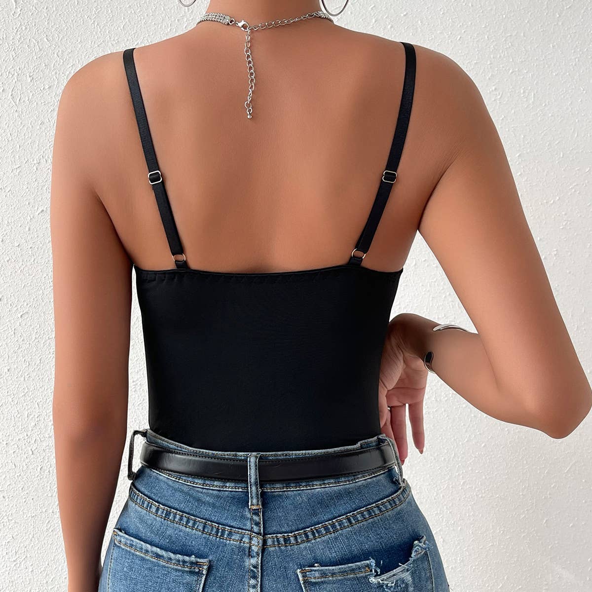 GLITTER SEQUINED FISHBONE SLIM FIT SEXY BODYSUIT