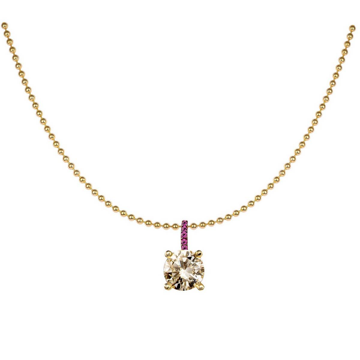 Fashionable Emerald Zirconia Bead Necklace