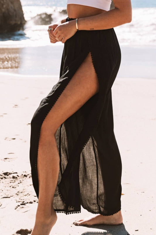 CWBMP0158_SUMMER CASUAL SPLIT HIGH-WAISTED PANTS