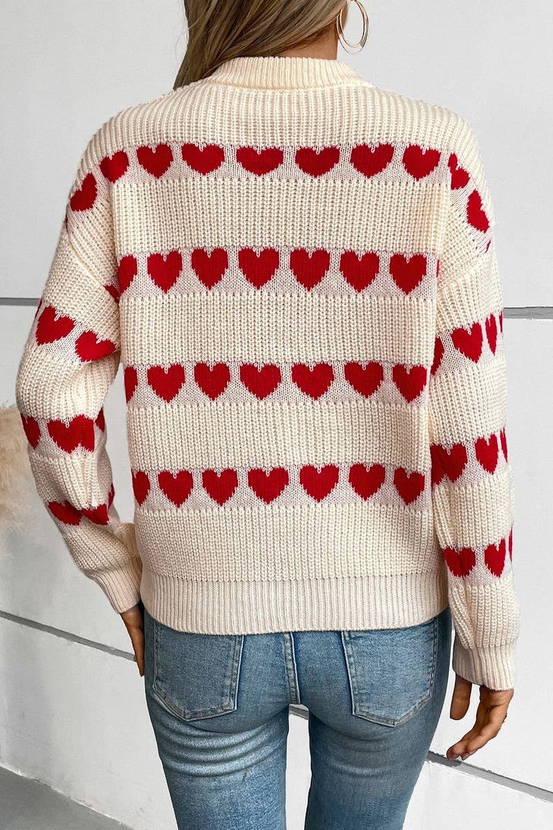 CWOSWL2830_CASUAL HEART PULLOVER KNITTED SWEATER
