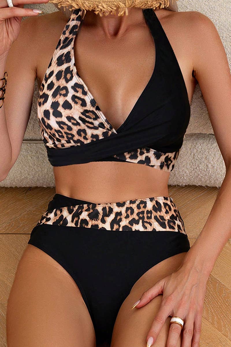 CWMW0819_TWO-PIECE LEOPARD PRINT SEXY BIKINI SWIMSUIT