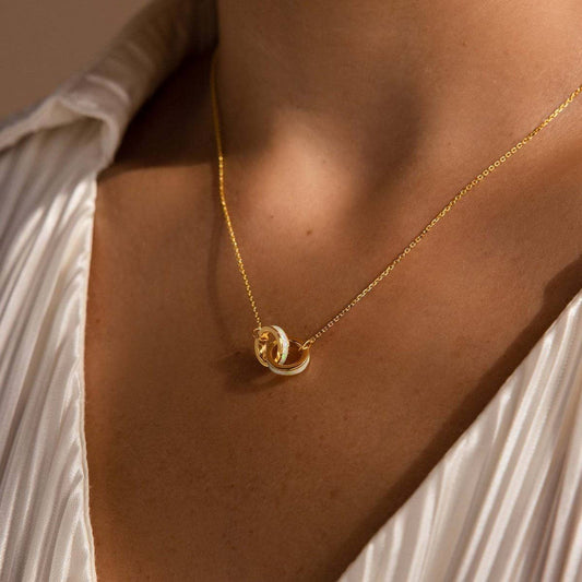 Simple Eternity Circle Asymmetric Necklace_CWMM5599