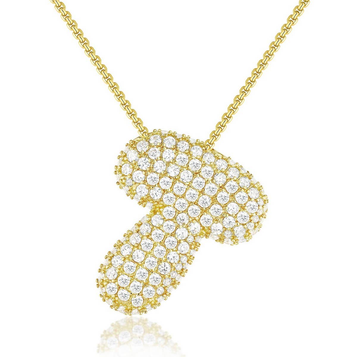Fashionable Pendant Necklace - Zirconia Letters