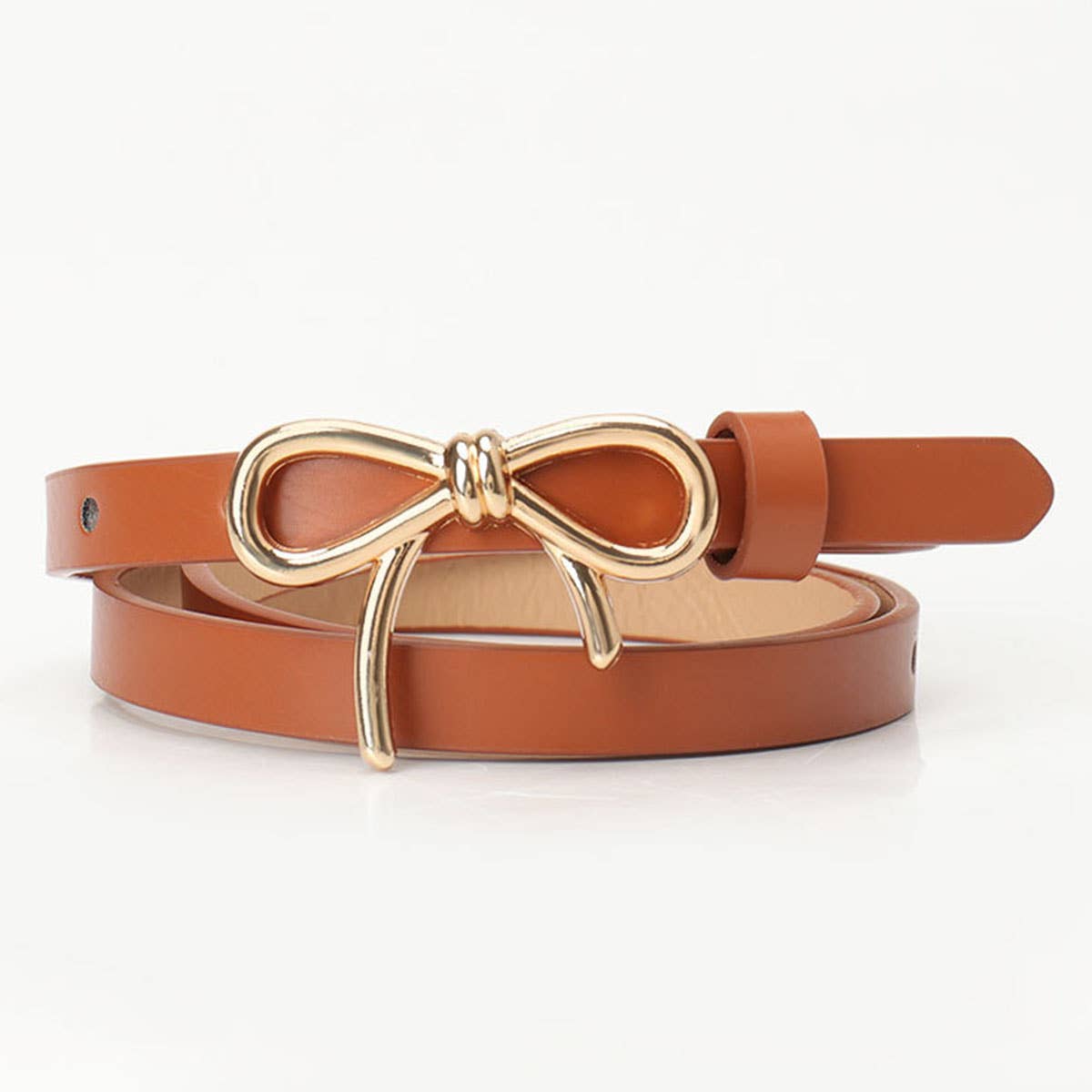 Golden buckle versatile bow tie women's belt