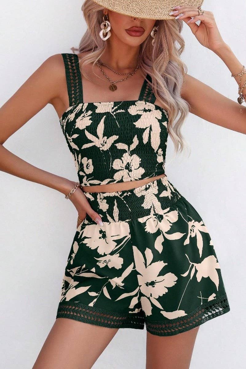 CWSTB2048_FLORAL PRINT CAMI TOP AND SHORTS SET