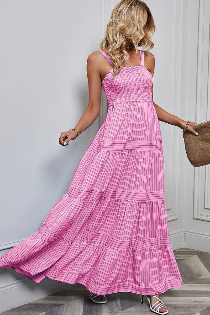 CWDMD1612_SLEEVELESS TANK TOP STRIPED MAXI DRESS