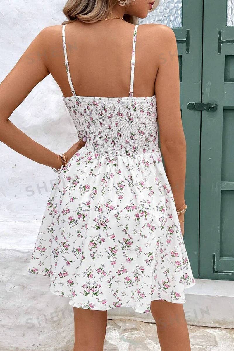 CWDHL0982_SUMMER FRENCH FLORAL PRINT SWEET DRESS