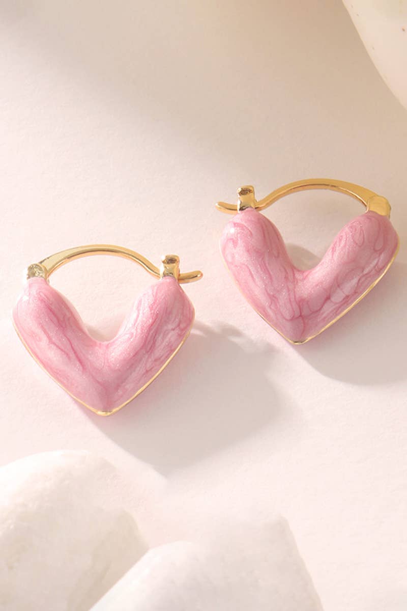 HEART DECOR HOOP EARRINGS