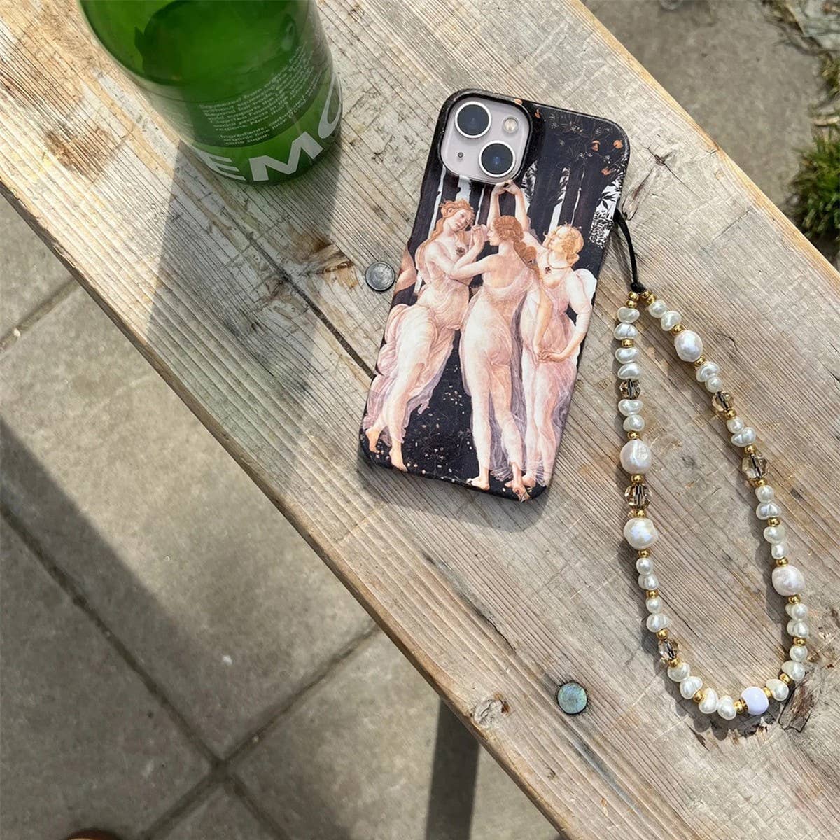 CWMM8717_SIMPLE AND VERSATILE PEARL MOBILE PHONE LANYARD