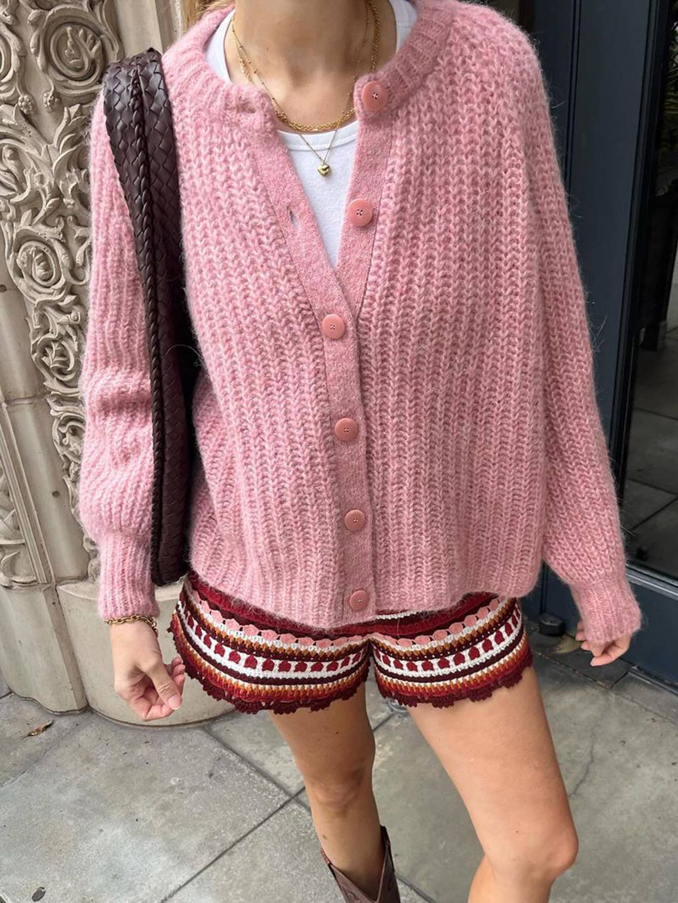 Casual long sleeve single breasted cardigan