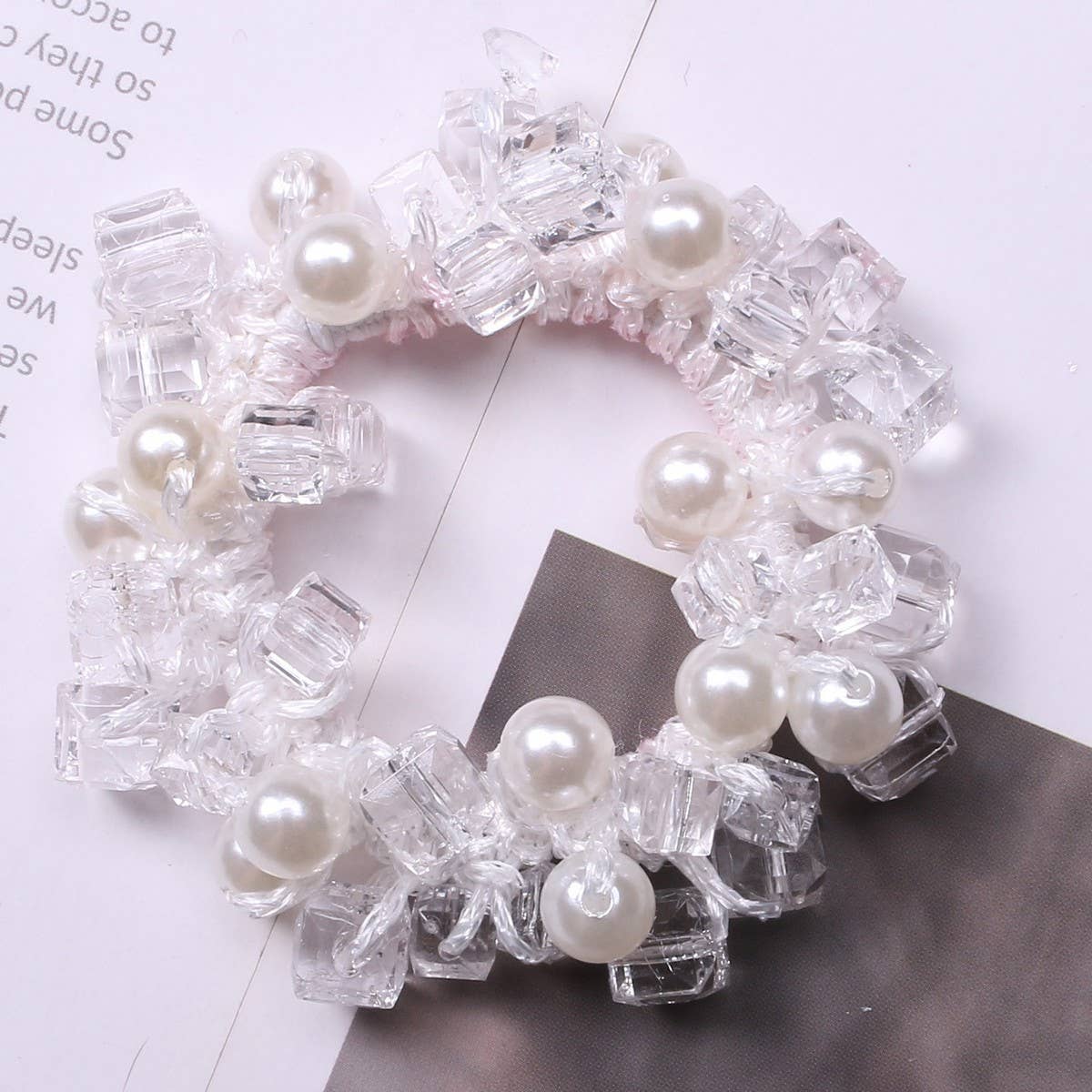 Elegant Pearl Crystal Hair Tie New Simple Style