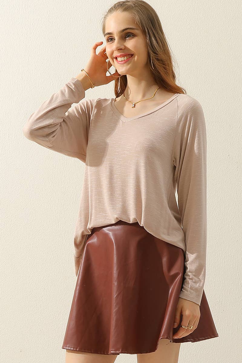 CWTTL1461_Casual Loose Fit Long Sleeve Tops