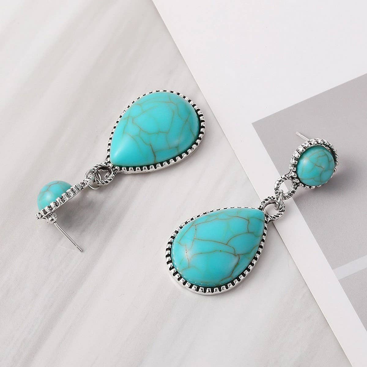 RETRO CREATIVE PATTERN WATER DROP EARRINGS_CWAJE2011