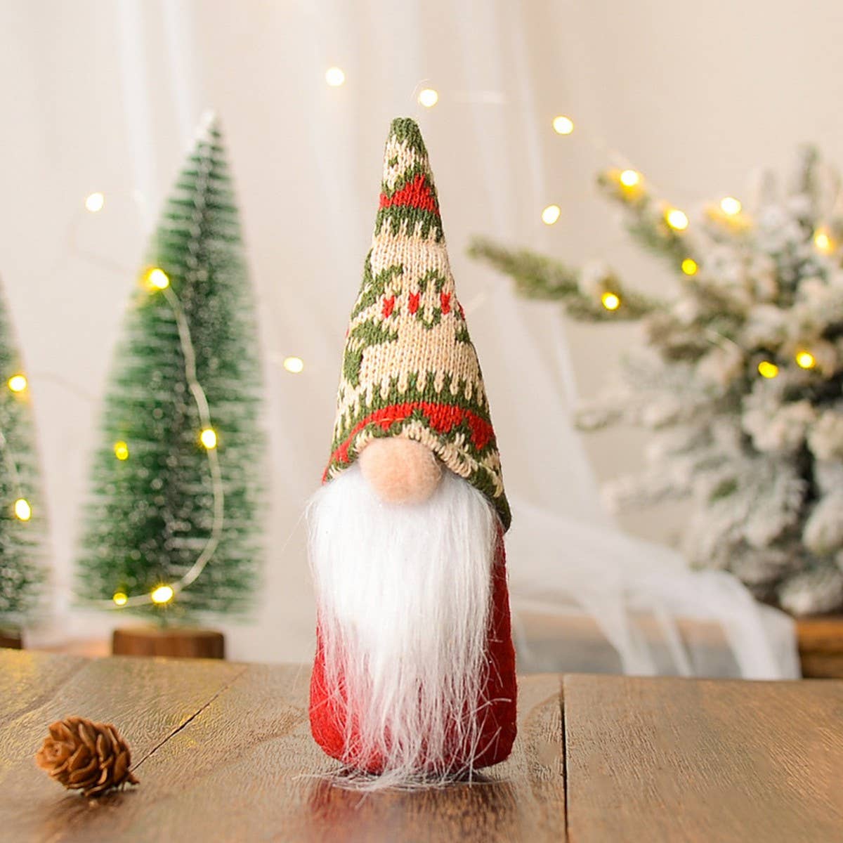 CHRISTMAS SNOWFLAKE KNITTED HAT OLD MAN ORNAMENTS