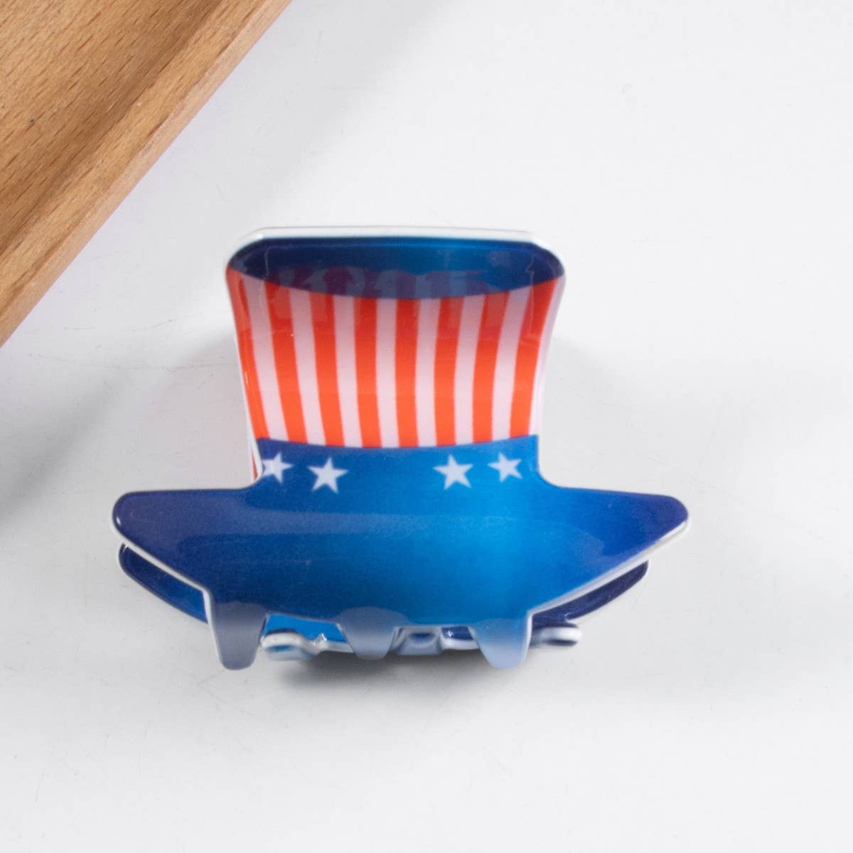 CWAHA1236_4TH OF JULY FLAG PRINT HAIR CLAW CLIP