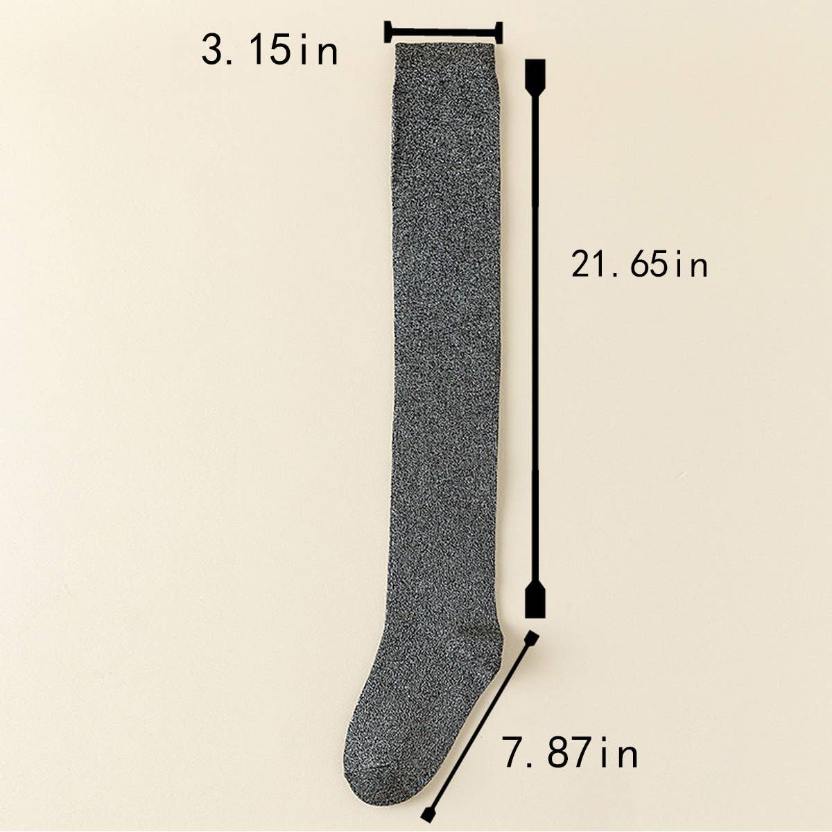 CWMS02750_SPARKLY OVER KNEE THIGH HIGH SOCKS WOMEN STREETWEA