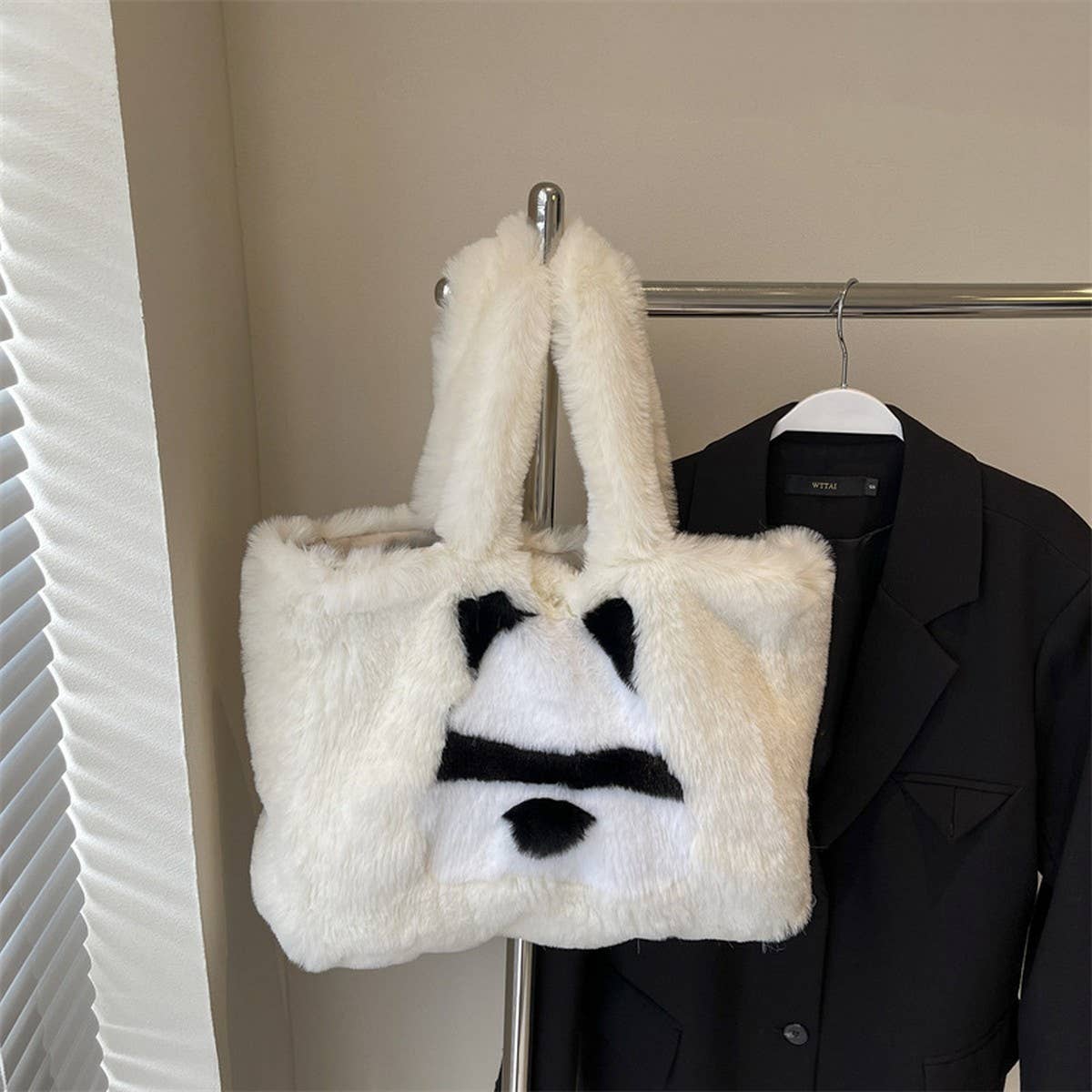 WINTER CUTE CASUAL HANDBAG SHOULDER PLUSH BAG_CWAB3939
