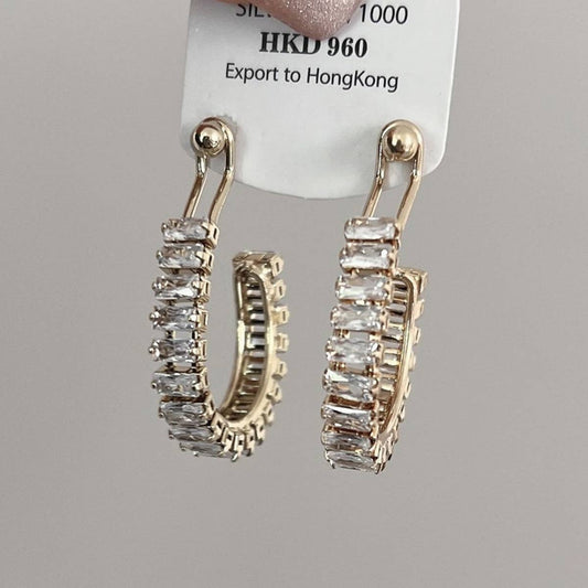 TRENDY HOLLOW HALF ROUND EARRINGS