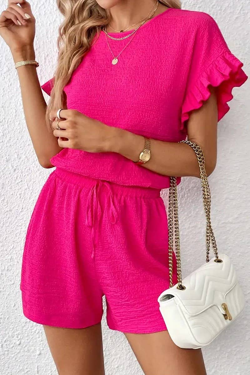 CWSTB2053_CASUAL TOP AND DRAWSTRING SHORTS SET