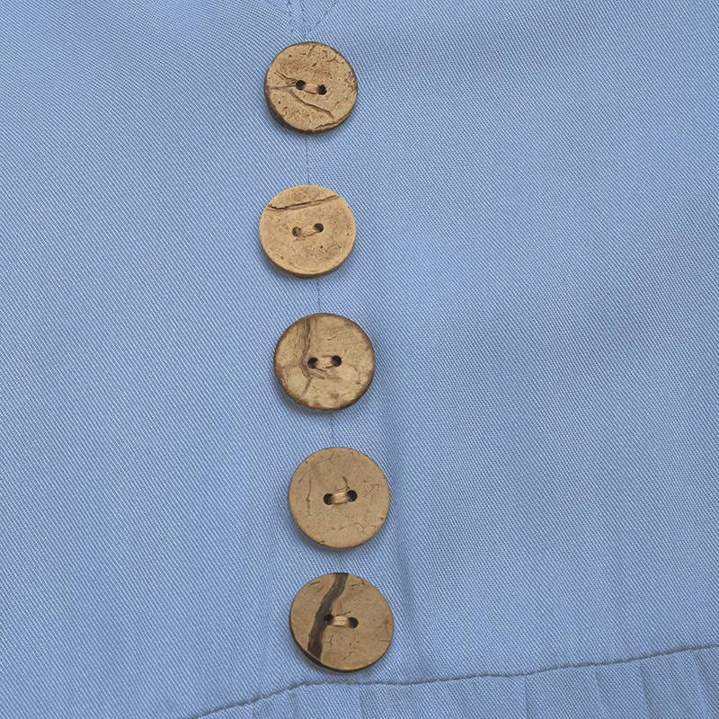 A Pose solid color stand collar mid-length dress