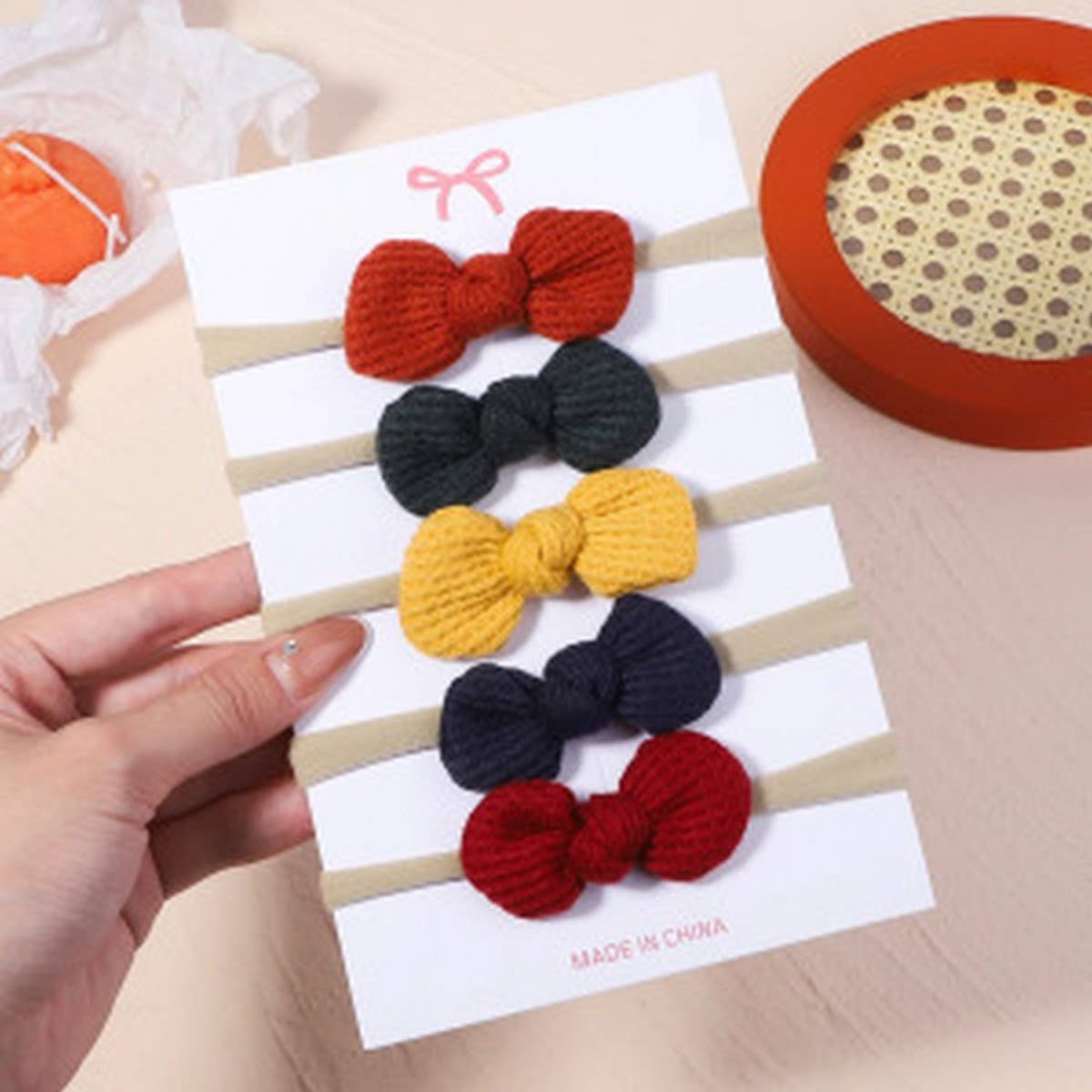 Waffle Bow Baby Headband Set ? Solid Colors