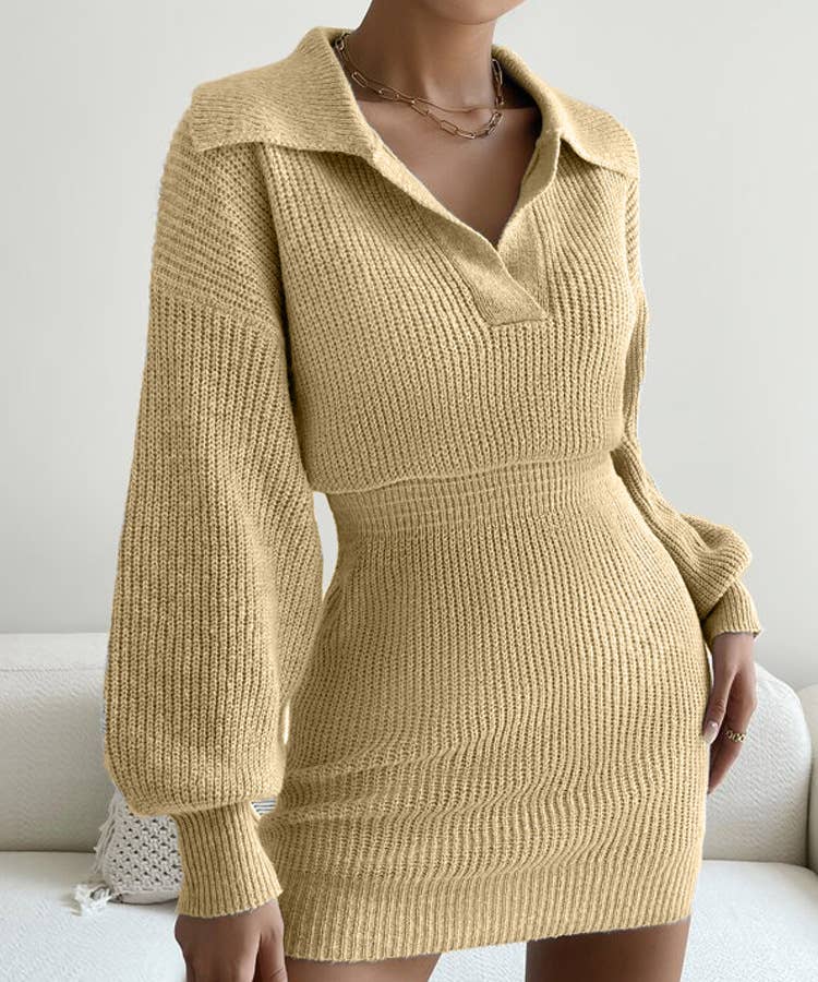 A CASUAL SLOUCHY COMMUTER LAPEL SLEEVES DRESS