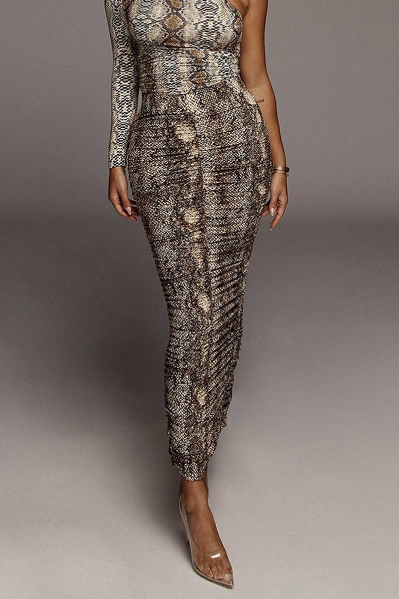 CWBLS0199_BODYCON PLEATED SLIT MIDI SKIRT