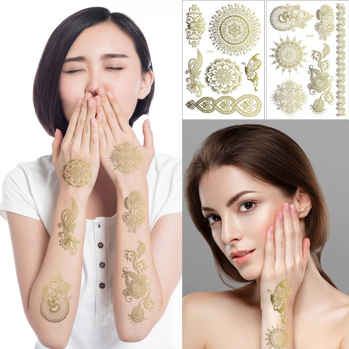 Rose Gold Henna Tattoos ? Lace Mandala Bridal