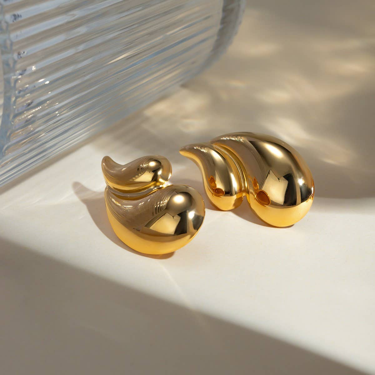 SIMPLE DOUBLE-LAYER GLOSSY WATER DROP EARRINGS_CWAJE1783