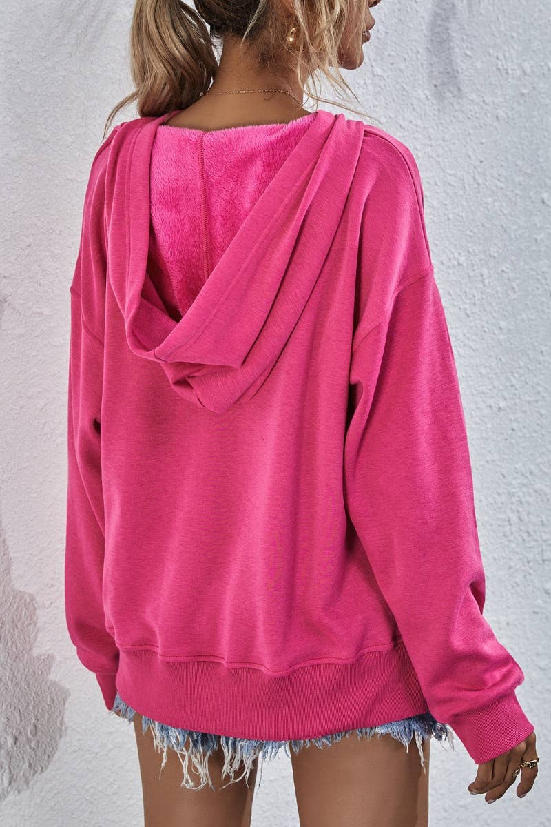 CWTBLL2619_WINTER CASUAL FLEECE LONG-SLEEVED HOODIE