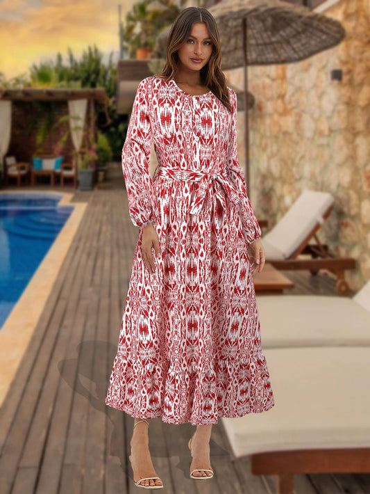 Button-Down Floral Long Beach Dress