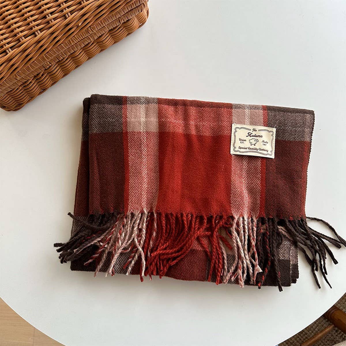 Plaid Colorblock Scarf - Classic Winter Wrap_CWASC2347