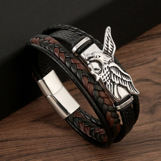 HANDWOVEN BRACELET STAINLESS STEEL MAGNET CLASP