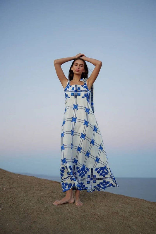 CWDMD5177_HALTER NECK FLORAL PRINT SLEEVELESS MAXI DRESS