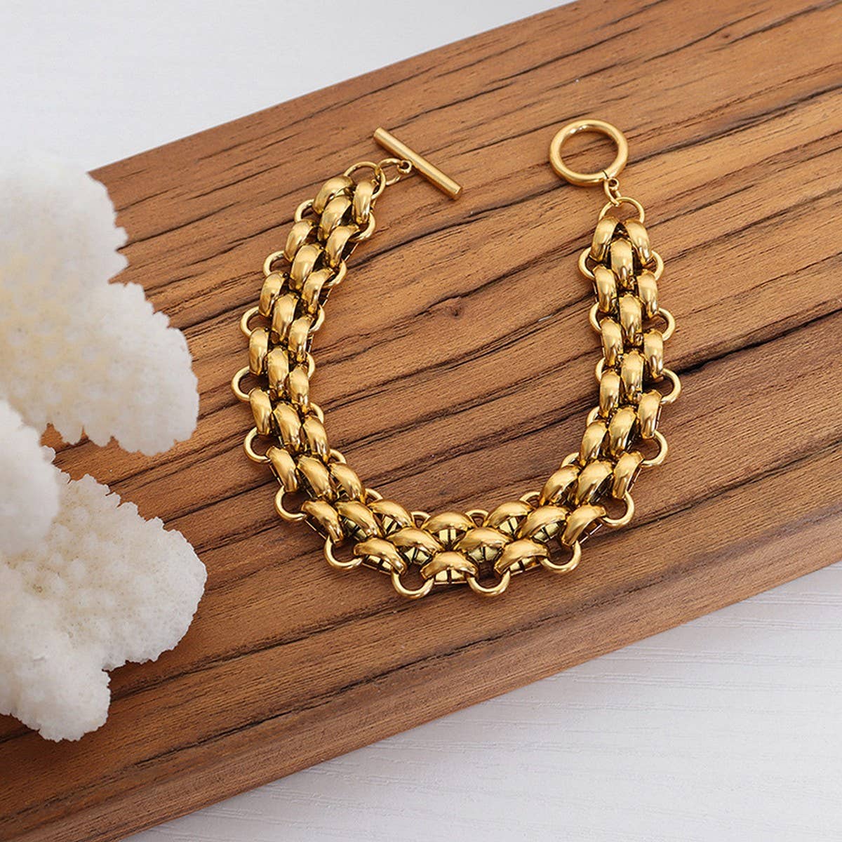 TITANIUM STEEL THICK CHAIN BRACELET NECKLACE