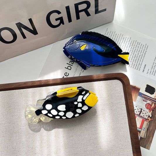 Spotted Fish Acetate Hair Claw Clip for Women_CWAHA5790