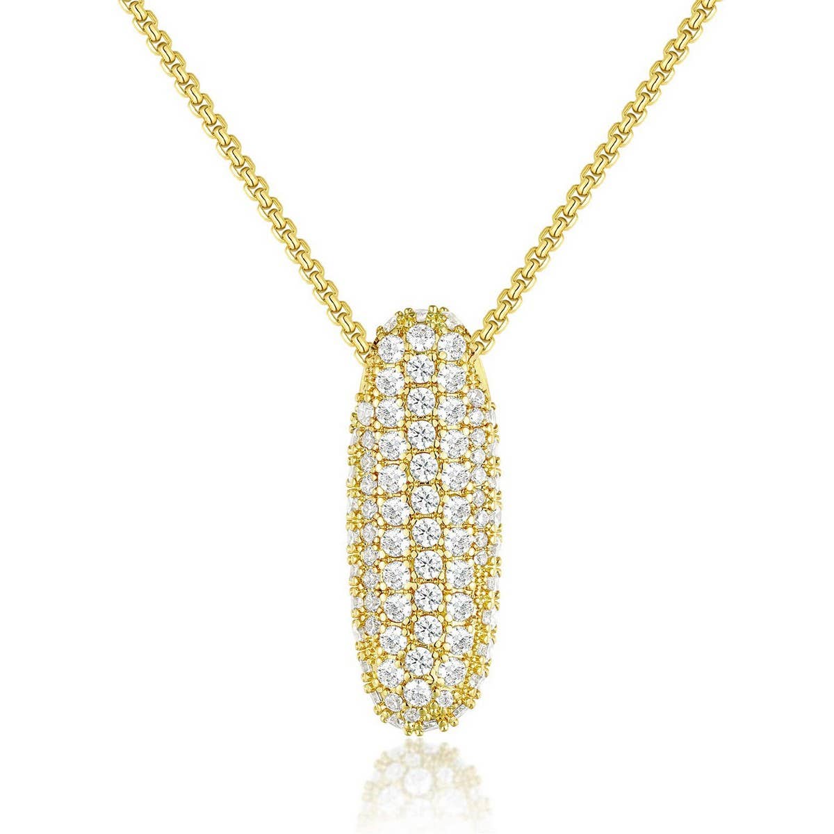 Fashionable Pendant Necklace - Zirconia Letters
