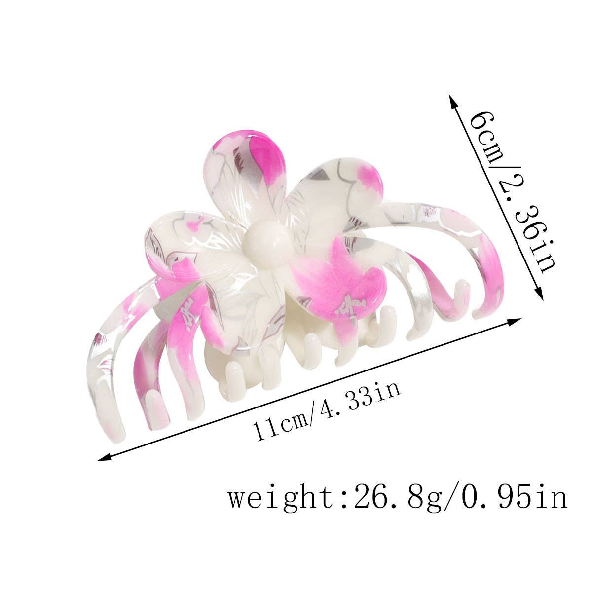 Elegant Floral Hair Claw, Chic Daily Bun Clip