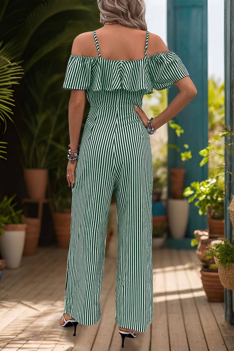 CWSJS0881_STRIPED SUSPENDERS WIDE-LEG JUMPSUIT